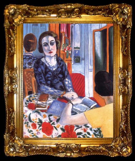framed  Henri Matisse Baroness portrait, ta009-2
